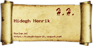 Hidegh Henrik névjegykártya