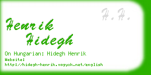 henrik hidegh business card